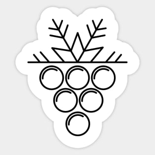 Snowy Grapes Sticker